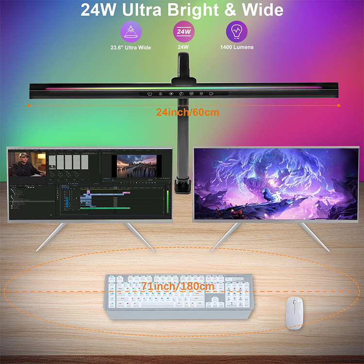 2-in-1-Schreibtischlampe mit RGB-Umgebungslicht