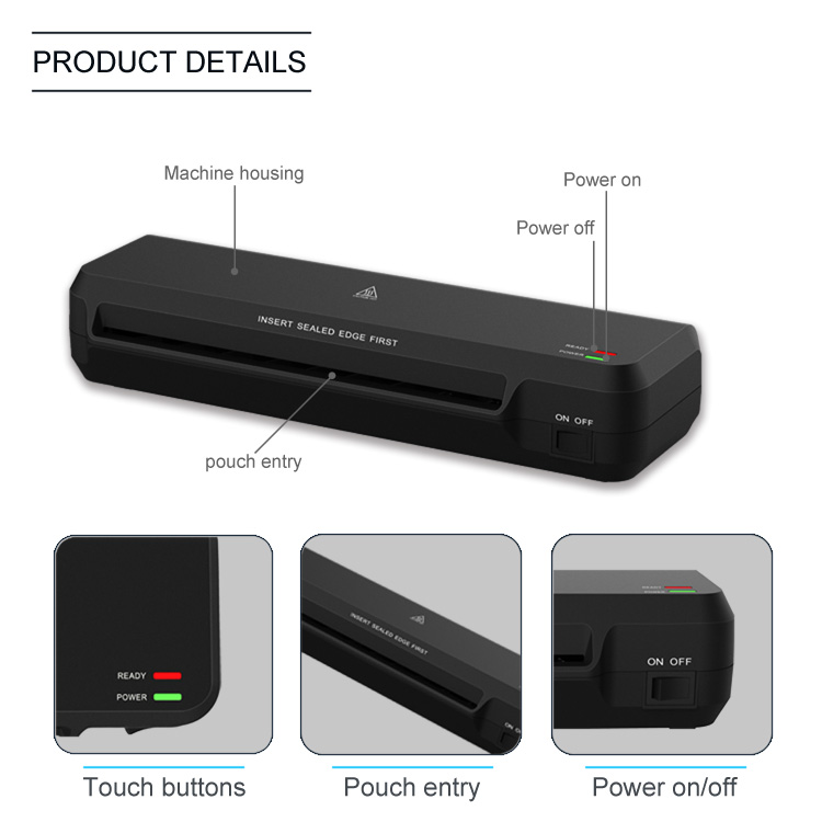 Home Office 2-Walzen-Schnellaufwärm-Heißpresse A4-Papier-Foto-Laminiermaschine